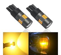 Eseastar Lot de 2 ampoules LED 501 T10 ambre 12 V-24 V W5 W 194 168 161 12961 15 LED SMD4014 extrêmement lumineuses avec projecteur pour éclairage de plaque d'immatriculation de voiture