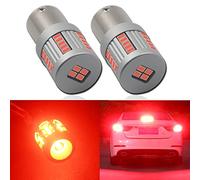Eseastar Lot de 2 ampoules LED S25 BAY15D P21/5 W rouges avec puce 34LED-SMD3020 extrêmement lumineuses pour feux de freinage arrière de voiture