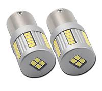 Eseastar Lot de 2 ampoules LED S25 BAZ15D P21/4 W blanches 6000 K avec puce 34 LED-SMD3020 extrêmement lumineuses pour marqueur latéral, frein de recul, feux de circulation diurnes et plus encore