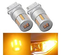 Eseastar Lot de 2 ampoules LED T25 P27W 3156 3157 ambre avec résistance intégrée anti-clignotement hyper clignotant 34LED-SMD3020 puce extrêmement lumineuse