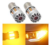 Eseastar S25 BAU15S PY21W 7507 LED Ampoules Ambre Jaune Orange 10000LM Canbus sans Erreur Anti-Hyper Flash pour Clignotants Avant ou Arrière de Voiture (Pack de 2)
