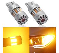 Eseastar T20 7443 WY21W 7440 LED Ampoules Ambre Orange 10000LM Canbus sans Erreur Anti-Hyper Flash pour Clignotants Avant ou Arrière de Voiture (Pack de 2)
