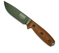 ESEE 4 acier au carbone 1095, gaine noire (lame verte OD, poignée Micarta 3D en toile naturelle)