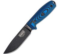 ESEE-4 lame noire, manche G-10 3D bleu/noir, étui noir 4PB-008