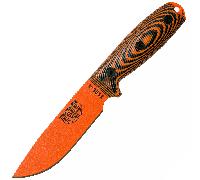 ESEE-4 lame orange, manche G-10 3D orange/noir, étui noir 4POR-006