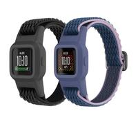 ESeekGo Bracelets élastiques compatibles avec Garmin Vivofit Jr 3 pour enfants, sangles colorées en nylon extensible avec étui de protection, bracelets de rechange réglables pour filles et garçons