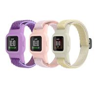 ESeekGo Bracelets élastiques compatibles avec Garmin Vivofit Jr 3 pour enfants, sangles extensibles en nylon coloré avec étui de protection, bracelets de rechange réglables pour filles et garçons
