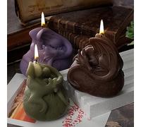 ESEENS Moule dragon en silicone, bougie/résine/savon/argile/chocolat/gâteau, 1 pièce, dragon en pierre sommeil