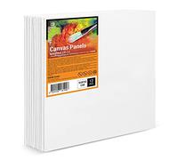 ESENG® Lot de 12 grands cartons de peinture, 50 x 50 cm, 100 % coton, 4 mm d'épaisseur, 280 g/m², ensemble de panneaux en toile, pour peintures acryliques, peintures à l'huile