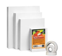 ESENG® Lot de 32 Toiles à Peindre, 4 tailles - 13x18, 20x25, 23 x30, 28x36, 100% coton sans Acide, Canvas, Panneaux de Peinture sur Toile, Pour acrylique, huile, tempera et gouache