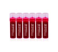 ESENG® Lot de 6 cartouches de marqueurs pour tableau blanc Magic WM-218, séchage rapide, effaçables à sec sans laisser de traces (rouge)