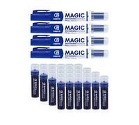 ESENG Marqueur Magic WM-218 pour tableau blanc (4 marqueurs + 24 cartouches, bleu)