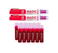 ESENG® Marqueur pour tableau blanc Magic WM-218 (12 cartouches + 2 marqueurs, rouge)