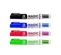 ESENG® Marqueur pour tableau blanc WM-218 avec cartouches interchangeables, pointe ogive avec largeur de ligne de 2 à 3 mm (noir/bleu/rouge/vert)