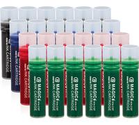 ESENG® Marqueur pour tableaux blancs Recharges MAGIC WM-218T, noir bleu rouge vert 24 cartouches