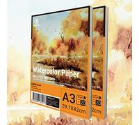 ESENG® Papier Aquarelle, 2x A3, 20 feuilles/bloc - 300 g/m² - Blanc - Bloc de papier pour aquarelle de qualité supérieure, dessin, peinture