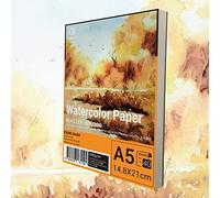 ESENG® Papier Aquarelle, A5, 40 feuilles/bloc - 300 g/m² - Blanc - Bloc de papier pour aquarelle de qualité supérieure, dessin, peinture
