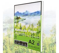 ESENG® Papier aquarelle de qualité supérieure - Format A2 - 100 % coton - 300 g/m² - Blanc - Bloc de papier pour aquarelle, dessin, peinture
