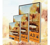 ESENG® Papier aquarelle premium A3/A4/A5 - 300GSM - Blanc, Bloc aquarelle, Papier à peindre pour aquarelle, dessin, peinture