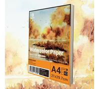 ESENG® Papier aquarelle premium A4-40x feuilles - 300GSM - Blanc, Bloc aquarelle, Papier à peindre pour aquarelle, dessin, peinture