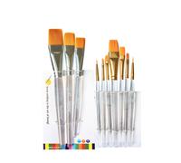 ESENG® Set de pinceaux pour acrylique, huile, aquarelle et gouache - Set de 10 pinceaux