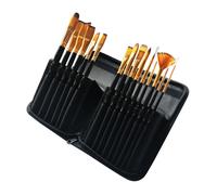 ESENG® Set de pinceaux pour acrylique, huile et gouache - Set de 15 pinceaux