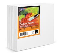 ESENG® Toile à peindre, 100% coton, épaisseur 3mm, convient pour la peinture acrylique, la peinture à l'huile, la détrempe et la gouache (15.2x15.2 cm | 6x6 pouces, 18 pièces)