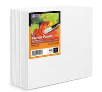 ESENG® toiles à peindre, 100% coton, 3mm d'épaisseur, convient pour la peinture acrylique, la peinture à l'huile, la détrempe et la gouache (20.3x20.3 cm | 8x8 pouces, 18 pièces)