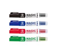 ESENG® Whiteboard Marker MAGIC WM-218, rechargeable, effaçable à sec, pointe ogive (1x4 marqueurs)