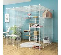 EsEntL Grande Cage d'Intérieur pour Chat - Chenil pour Chaton, Enclos Extérieur, Maison en Métal, Parc Robuste, Facile à Nettoyer, Lieu d'Exercice