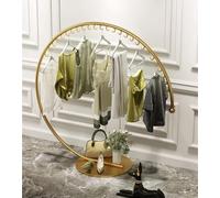 EsEntL Porte-vêtements Rond, Porte-vêtements, Porte-Manteau de Magasin de vêtements de Mode, Porte-vêtements, Or/Blanc/Noir