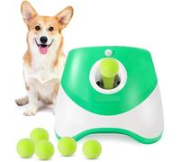 ESESE Lanceur Automatique de balles for Chiens, Machine Interactive de Lancer de balles de Tennis avec 3 balles, Jouet idéal for Les Petits et Moyens Chiens.