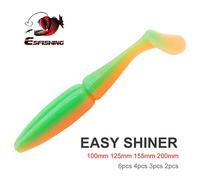ESFISHING Leurre de pêche au brochet 100mm125mm155mm 200mm facile Shiner isca artificielle Pesca appât en Silicone Leurre Souple leurre souple perche CA186