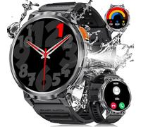 ESFOE FV6 Montre Connectée Homme avec Torche LED, 1,85'' HD Grand Écran 730mAh Montre Connectée avec Appels Bluetooth, IP68 Étanche Smartwatch avec 24/7 Fréquence Cardiaque, SpO2 pour Android iOS