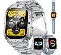 Esfoe Montre Connectée Homme 3atm Étanche Avec Appels Bluetooth/Torche Led, 2,13'' Amoled Grand Écran Militaire Smartwatch, 100+ Mode Sportifs, Spo2/Fréquence Cardiaque Pour Android Ios, 2 Bracelets