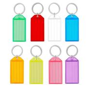 Esforzarse Lot de 8 plaques porte-clés en plastique inscriptible avec étiquette pour valises clés pour animaux domestiques