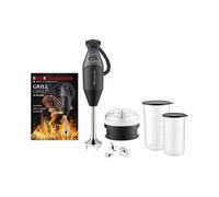 ESGE M 200 BBQ Mélangeur Plongeant 200W Noir/Chrome, Bol 10L, 2 Vitesses (12000-17000 tr/min), Câble 1.5m, Hachoir, Acier Inox, 220-240V