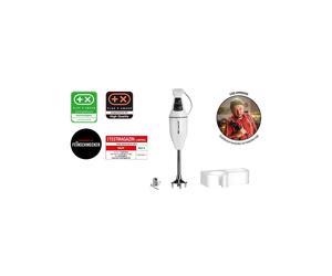 ESGE Mélangeur par immersion M 100 D Blanc 120W - 7000-10000 tr/min - Corps Métal/Plastique - Câble 1.65m - Alimentation Secteur 220-240V