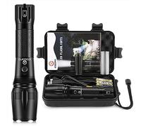 Esgofo Lampe Torche Rechargeable, Ultra Puissante 10000 Lumen LED Lampe de Poche USB C, Longue Durée Tactique Aluminium Torches, Zoomable 5 Modes IPX6 Etanche Flashlight, Pour Camping Randonnée