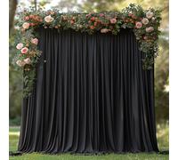 ESGOTBME Lot de 4 Rideaux de Fond en Tissu Doux Infroissable pour fêtes d'anniversaire, Photographie, 6 x 3 m, Noir