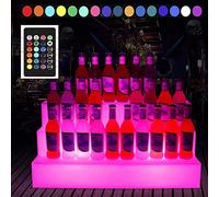 ESGT Présentoir De Bouteille À LED À 3 Niveaux, Étagère À Alcool pour Casier À Vin Lumineux Modifiable Coloré pour Alcool, Bière, Vin Rouge, Bar, KTV, Fête