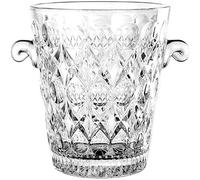 ESGT Seau À Glace À Vin en Verre, Seau À Champagne en Cristal Portable Contenant De Glaçons, Refroidisseur À Vin Transparent, Poignée De Transport, Barware-Clear