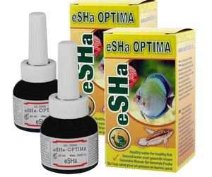 Esha Optima Lot de 2 flacons de conditionneur d'eau, extraits de plantes, oligo-éléments, minéraux, vitamines, augmente la résistance aux maladies/parasites, 2 x 20 ml