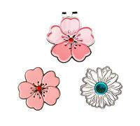 Eshan Lot de marqueurs magnétiques pour Balle de Golf et Clip Fantaisie en Forme de Fleur en Cristal pour Sac de Golf - Cadeau pour Homme et Femme