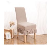 ESHDGFYB Housse de Dossier de Chaise avec Jupe Jacquard intégrée ; fabriqué à partir de Tissu entièrement élastique, adapté aux Restaurants, Cuisines et lieux de Mariage(Beige)