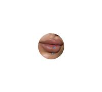 ESHIONER G23 Titane Piercing Arcade Piercing Langue Nombril Piercing Labret Vertical Levre Lip Bar Labret Daith Argent Bleu Opal 10mm 16G Bananes Homme Femme Hypoallergénique