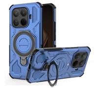 ESHUYI Coque Magnétique pour Xiaomi 15T Pro, Compatible MagSafe, Étui Antichoc Militaire avec Coins Airbag, Support Rotatif 360°, TPU+PC Hybride, Bleu