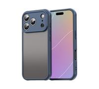 ESHUYI Coque Mate pour iPhone 17 Pro - Housse Antichoc Ultra Mince en PC Translucide Givrée, Bord TPU Souple, Anti-Traces de Doigts - Bleu