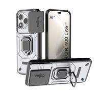 ESHUYI Coque pour Honor 400 Lite 5G avec Lentille Coulissante Couverture et Support Rotatif, Anti-Chute Étui Housse Compatible avec Support De Voiture Magnétique, Gris
