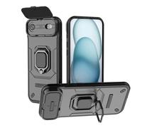 ESHUYI Coque pour iPhone Air avec Lentille Coulissante Couverture et Support Rotatif, Anti-Chute Étui Housse Compatible avec Support De Voiture Magnétique, Noir